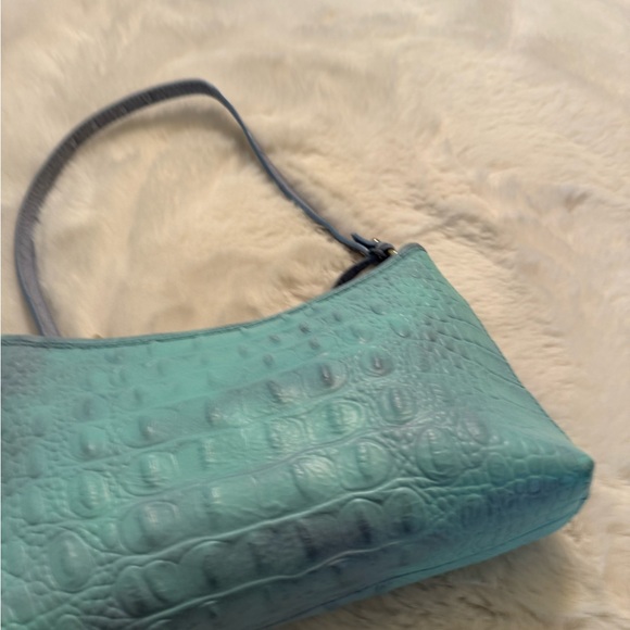 023. Brahmin Light teal Croc-Embossed Shoulder Bag - Picture 3 of 5